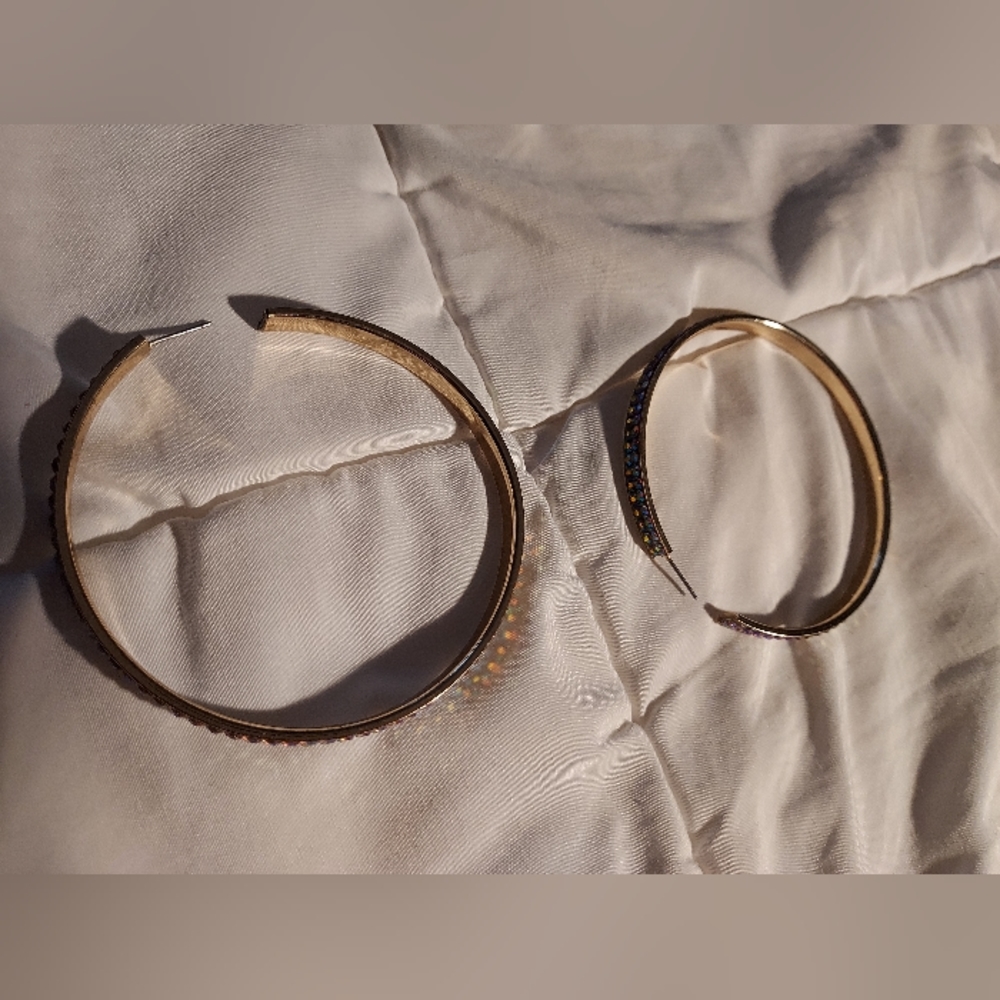 Sparkly hoop earrings